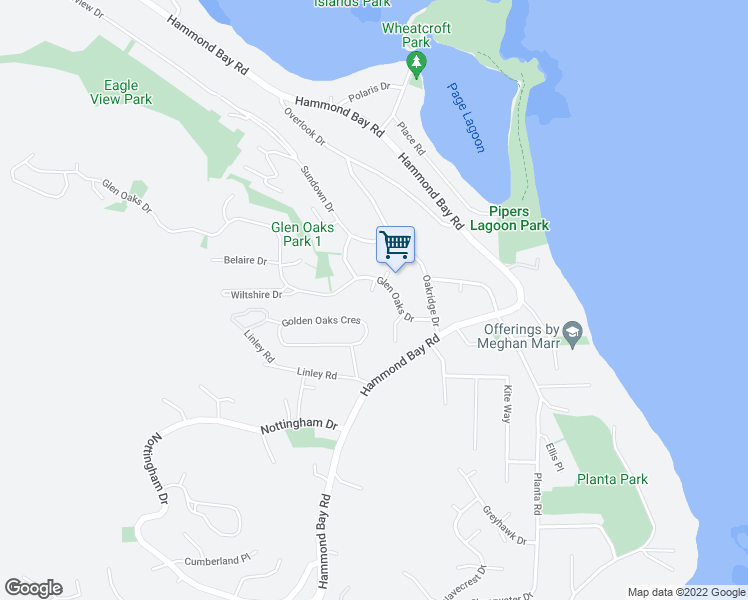 map of restaurants, bars, coffee shops, grocery stores, and more near 205 Scarborough Place in Nanaimo