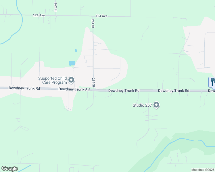 map of restaurants, bars, coffee shops, grocery stores, and more near 26467 Dewdney Trunk Road in Maple Ridge