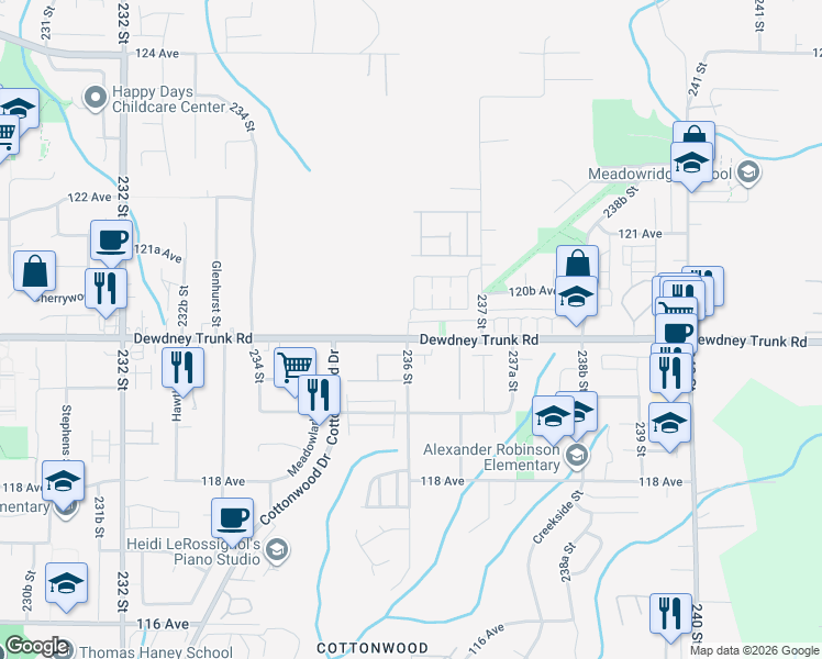 map of restaurants, bars, coffee shops, grocery stores, and more near in Maple Ridge