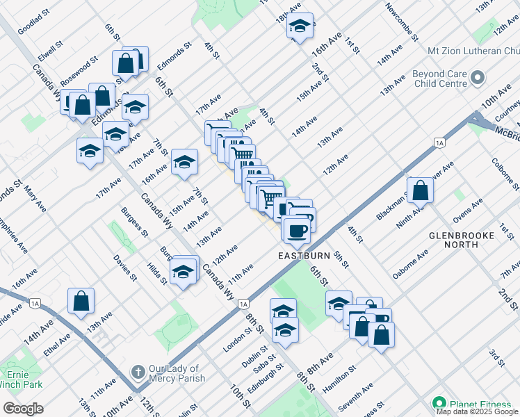 map of restaurants, bars, coffee shops, grocery stores, and more near 7747 6th Street in Burnaby