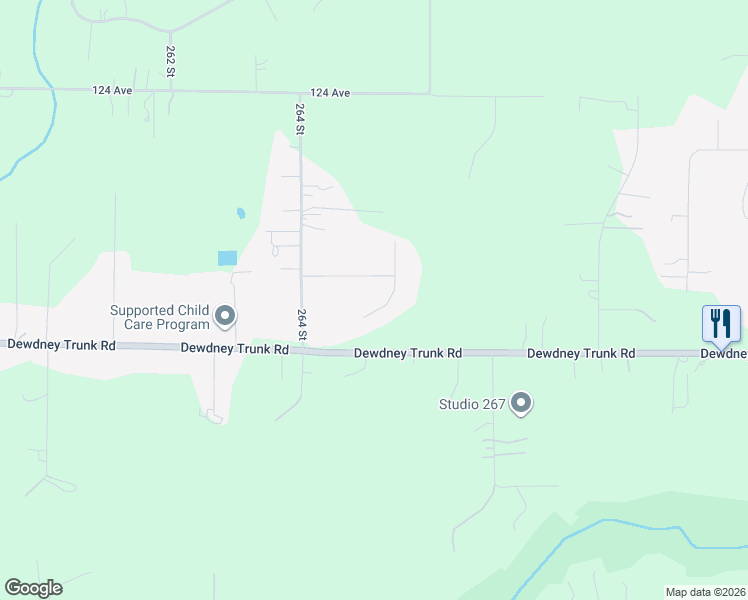 map of restaurants, bars, coffee shops, grocery stores, and more near 26467 Dewdney Trunk Road in Maple Ridge