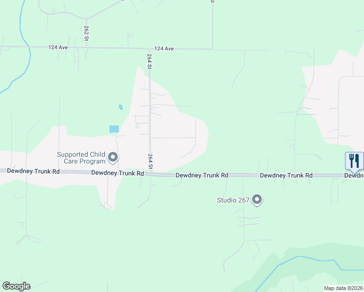 map of restaurants, bars, coffee shops, grocery stores, and more near 26467 Dewdney Trunk Road in Maple Ridge