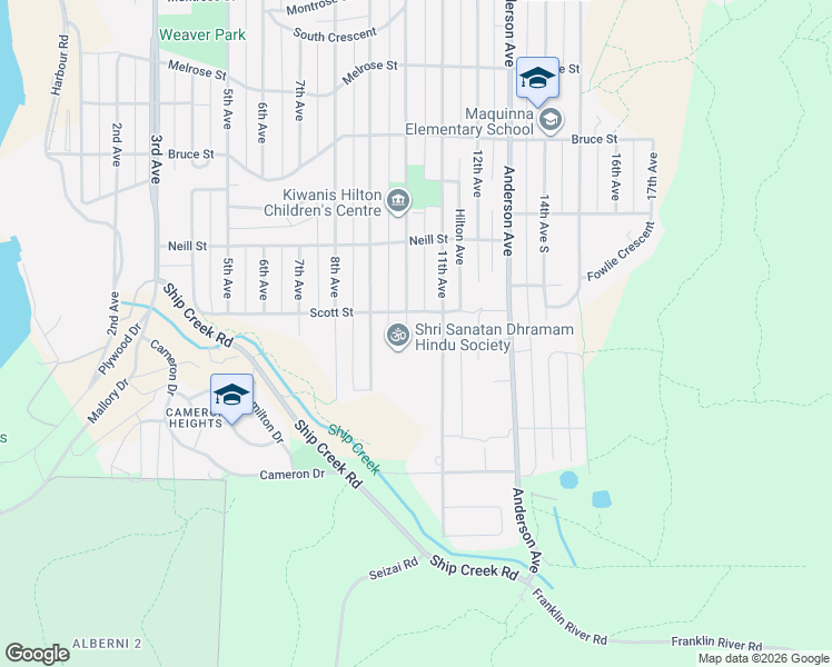 map of restaurants, bars, coffee shops, grocery stores, and more near 4284 Scott Street in Port Alberni