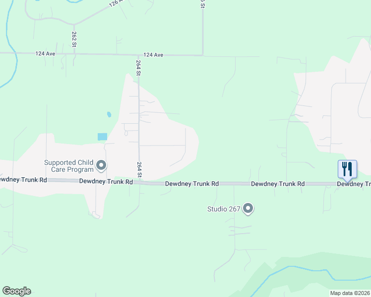 map of restaurants, bars, coffee shops, grocery stores, and more near 265A Street in Maple Ridge