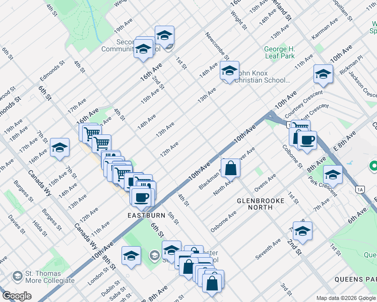 map of restaurants, bars, coffee shops, grocery stores, and more near 8071 11th Avenue in Burnaby