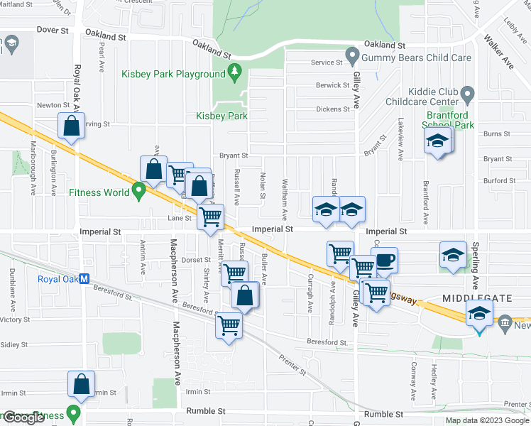 map of restaurants, bars, coffee shops, grocery stores, and more near 6738 Nolan Street in Burnaby