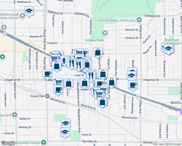 map of restaurants, bars, coffee shops, grocery stores, and more near in Vancouver