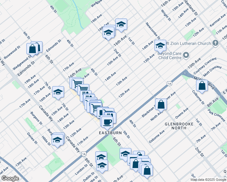 map of restaurants, bars, coffee shops, grocery stores, and more near 8008 13th Avenue in Burnaby