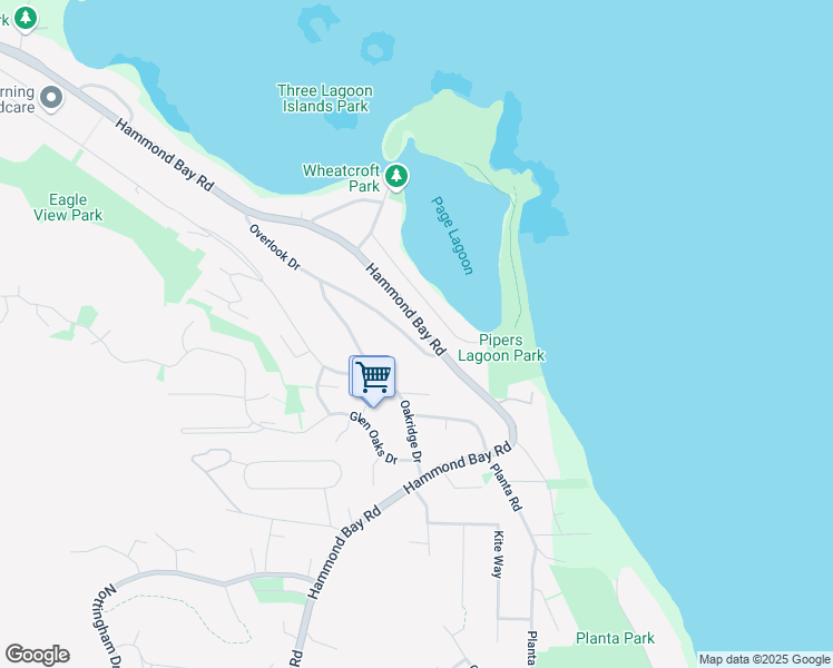 map of restaurants, bars, coffee shops, grocery stores, and more near 3606 Overlook Drive in Nanaimo