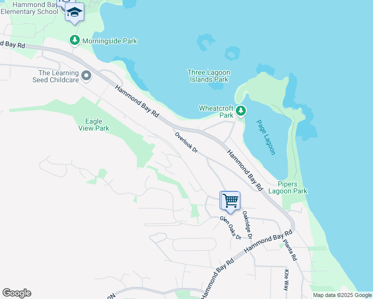 map of restaurants, bars, coffee shops, grocery stores, and more near 3753 Overlook Drive in Nanaimo