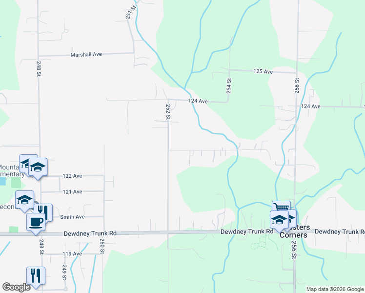 map of restaurants, bars, coffee shops, grocery stores, and more near 12250 252 Street in Maple Ridge
