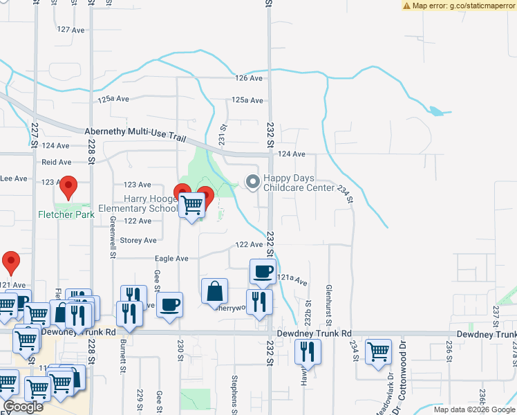 map of restaurants, bars, coffee shops, grocery stores, and more near in Maple Ridge