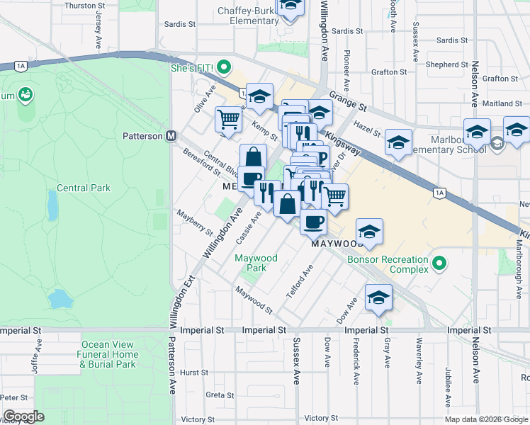 map of restaurants, bars, coffee shops, grocery stores, and more near 4378 Beresford Street in Burnaby