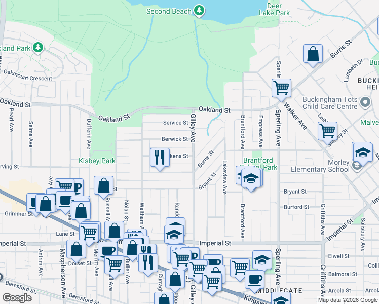 map of restaurants, bars, coffee shops, grocery stores, and more near in Burnaby