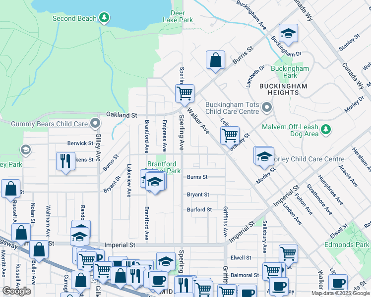 map of restaurants, bars, coffee shops, grocery stores, and more near 6258 Sperling Avenue in Burnaby