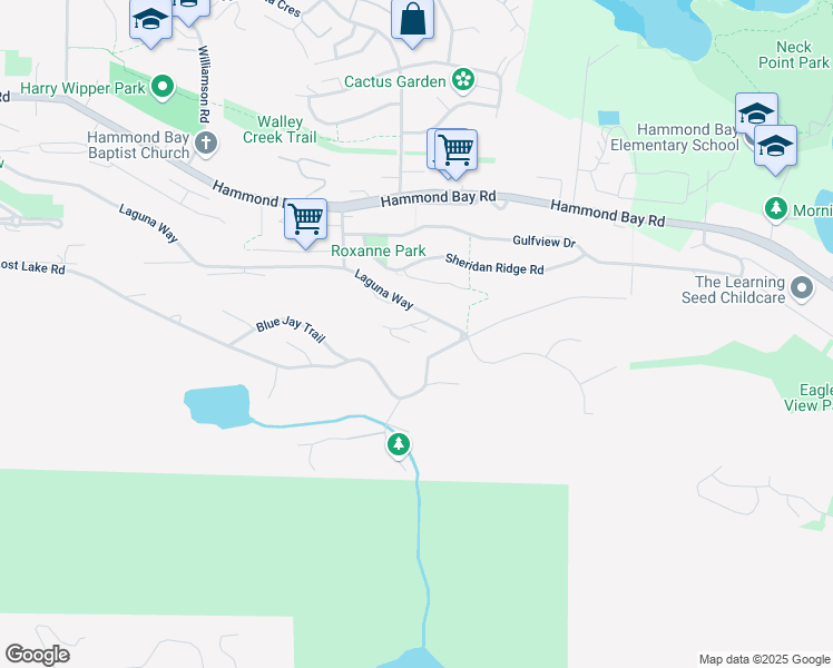 map of restaurants, bars, coffee shops, grocery stores, and more near 4821 Laguna Way in Nanaimo