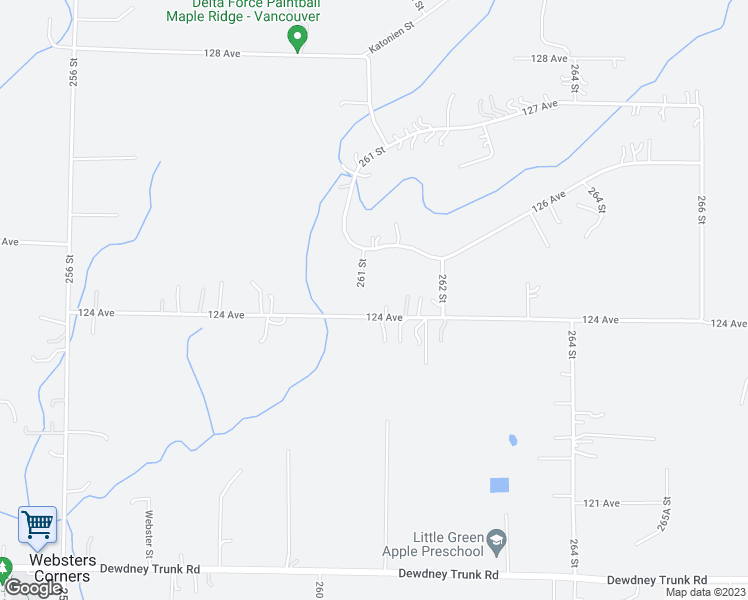 map of restaurants, bars, coffee shops, grocery stores, and more near 26115 124 Avenue in Maple Ridge