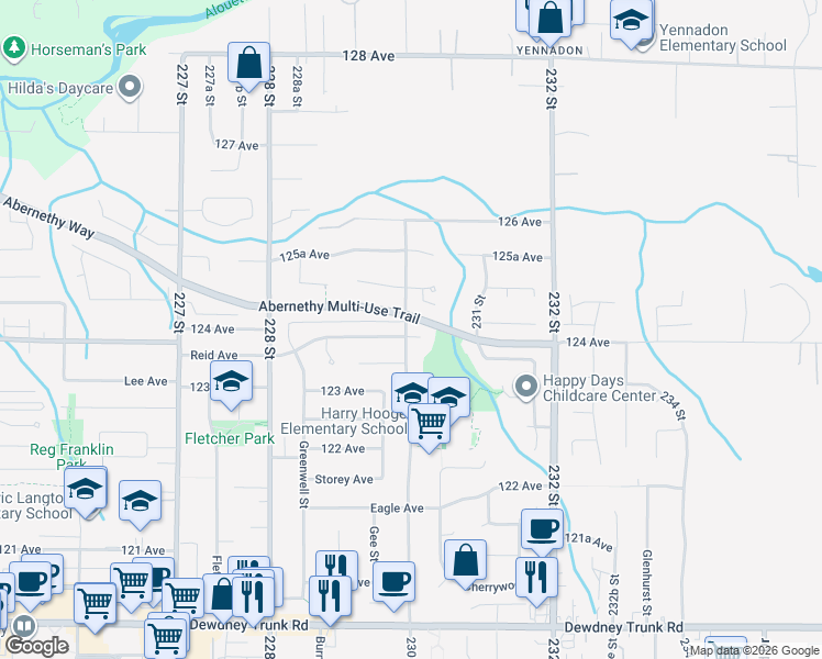 map of restaurants, bars, coffee shops, grocery stores, and more near in Maple Ridge