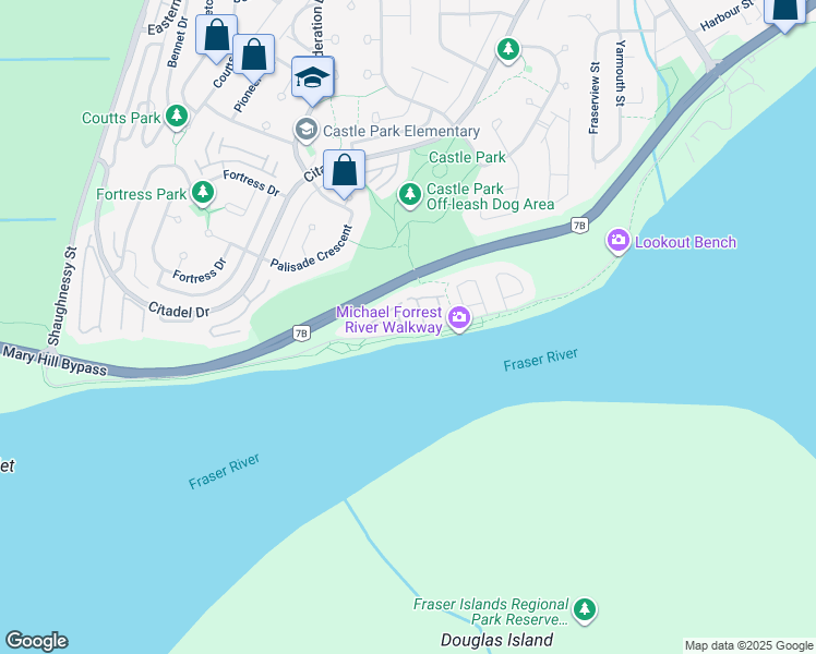map of restaurants, bars, coffee shops, grocery stores, and more near 2387 Argue Street in Port Coquitlam