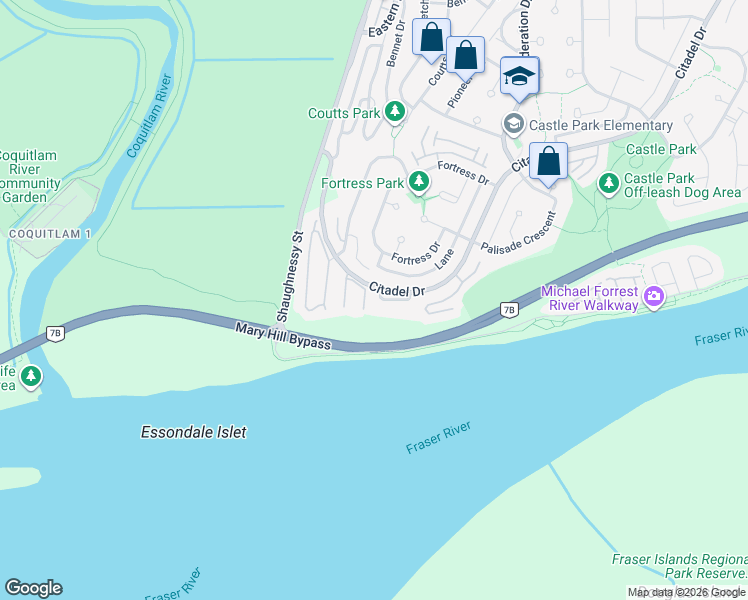 map of restaurants, bars, coffee shops, grocery stores, and more near 745 Capital Court in Port Coquitlam