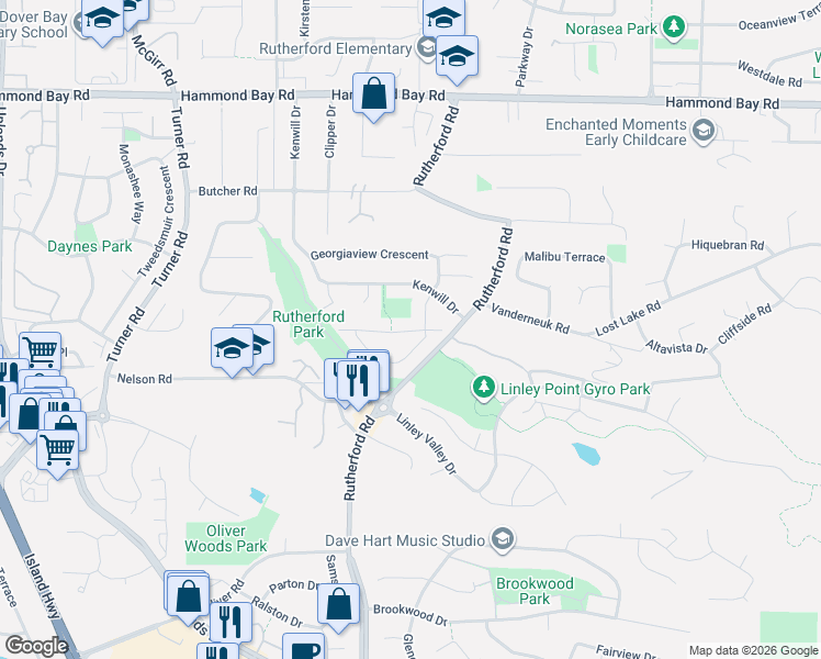 map of restaurants, bars, coffee shops, grocery stores, and more near 5328 Arbour Lane in Nanaimo