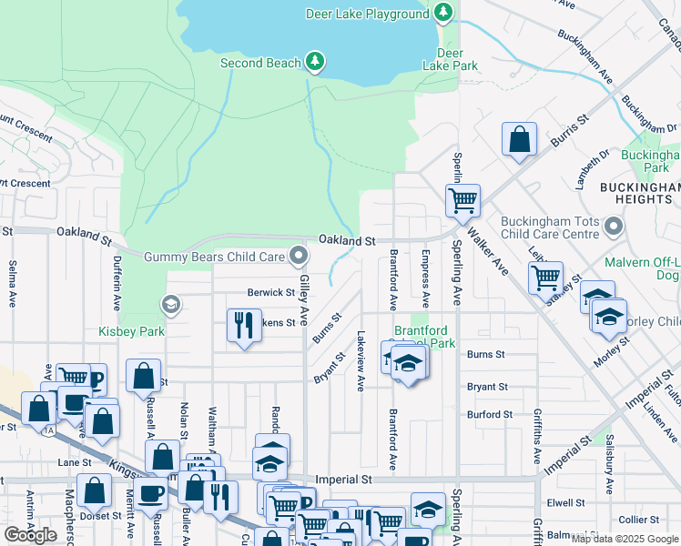 map of restaurants, bars, coffee shops, grocery stores, and more near 6364 Parkview Place in Burnaby