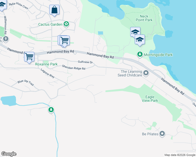 map of restaurants, bars, coffee shops, grocery stores, and more near 4565 Laguna Way in Nanaimo