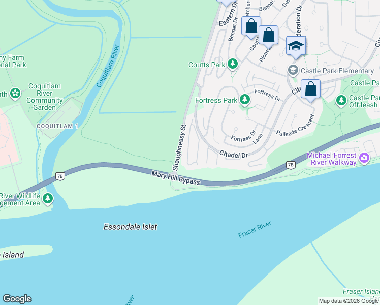 map of restaurants, bars, coffee shops, grocery stores, and more near 678 Citadel Drive in Port Coquitlam