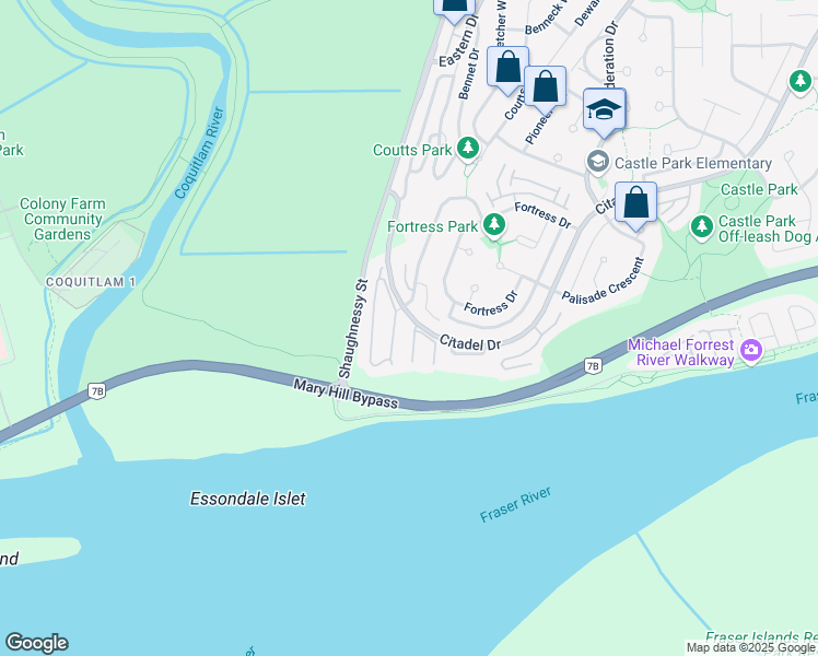 map of restaurants, bars, coffee shops, grocery stores, and more near 688 Citadel Drive in Port Coquitlam