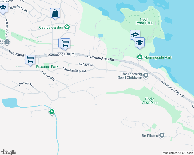 map of restaurants, bars, coffee shops, grocery stores, and more near 4565 Laguna Way in Nanaimo