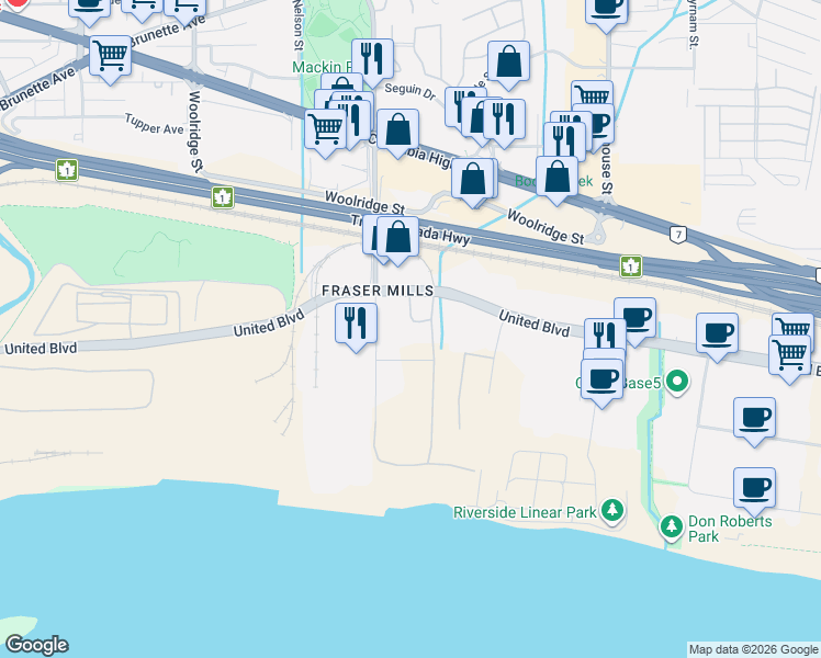 map of restaurants, bars, coffee shops, grocery stores, and more near 53 Kong Court in Coquitlam
