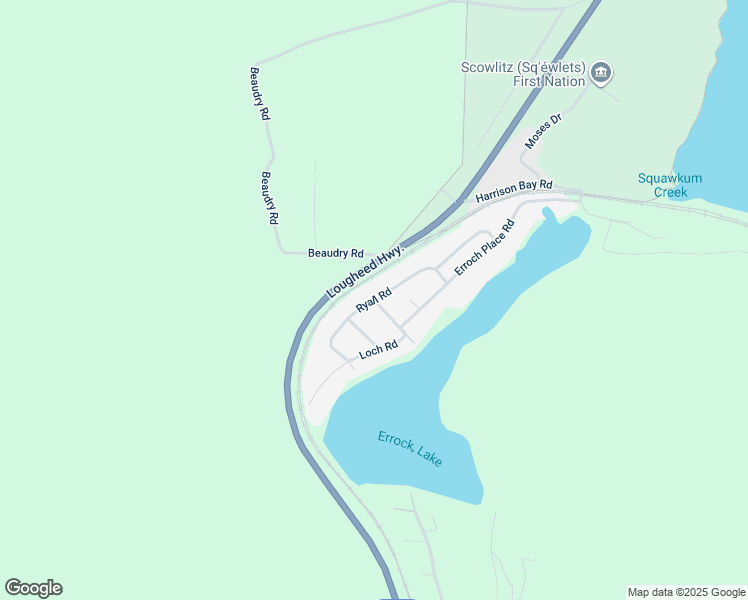 map of restaurants, bars, coffee shops, grocery stores, and more near Ryall Road in Fraser Valley