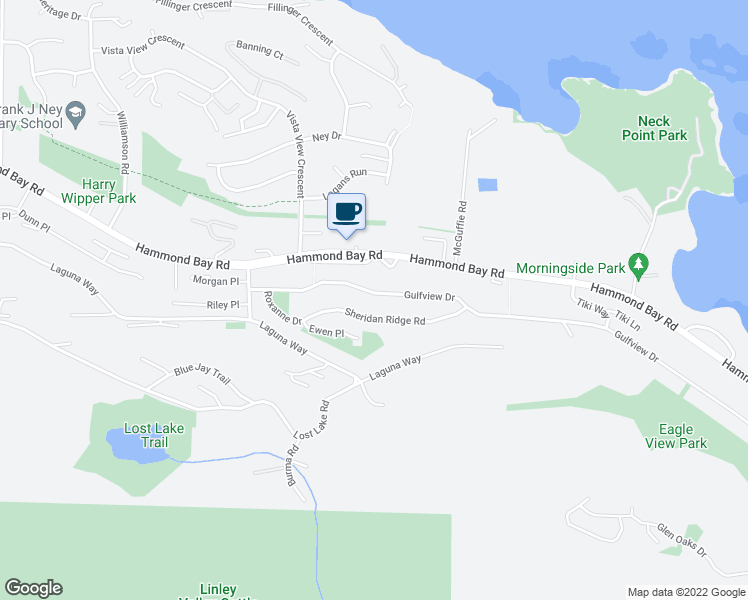 map of restaurants, bars, coffee shops, grocery stores, and more near 4299 Gulfview Drive in Nanaimo