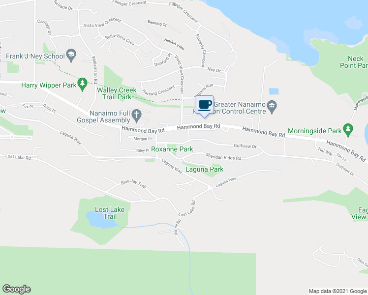 map of restaurants, bars, coffee shops, grocery stores, and more near 4375 Gulfview Drive in Nanaimo