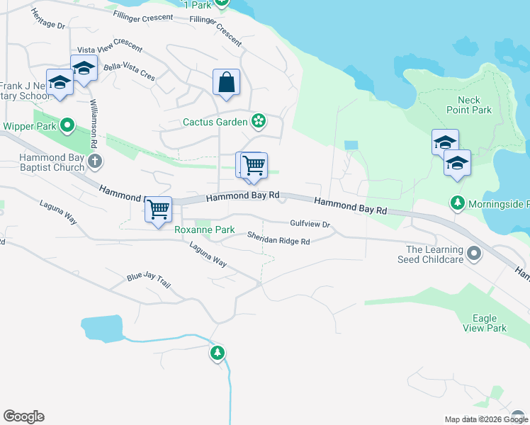 map of restaurants, bars, coffee shops, grocery stores, and more near 4316 Gulfview Drive in Nanaimo