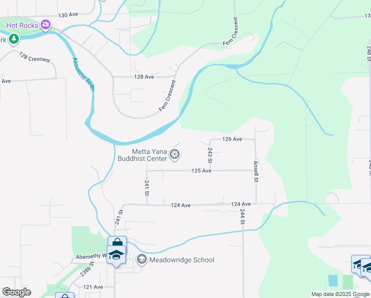 map of restaurants, bars, coffee shops, grocery stores, and more near 12530 241 Street in Maple Ridge