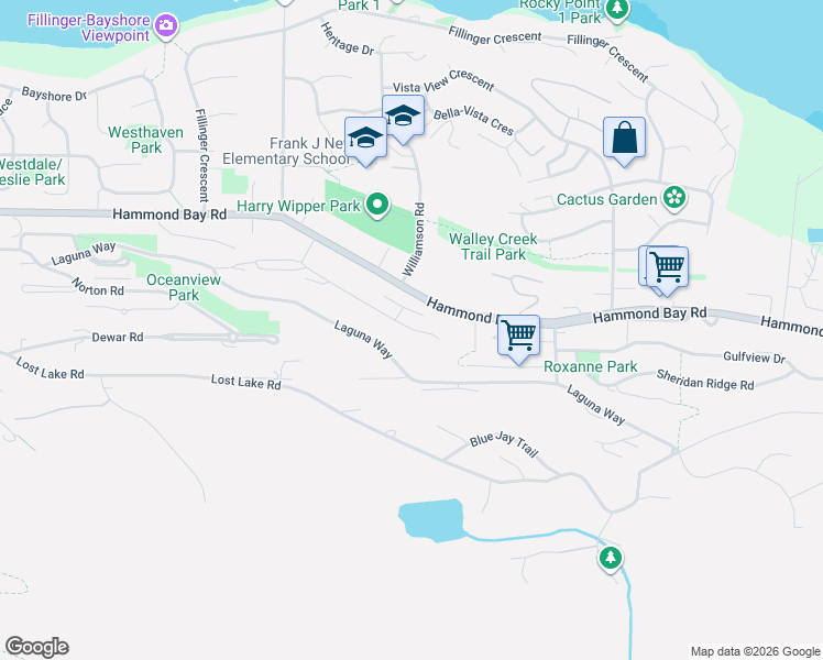 map of restaurants, bars, coffee shops, grocery stores, and more near 5118 Dunn Place in Nanaimo