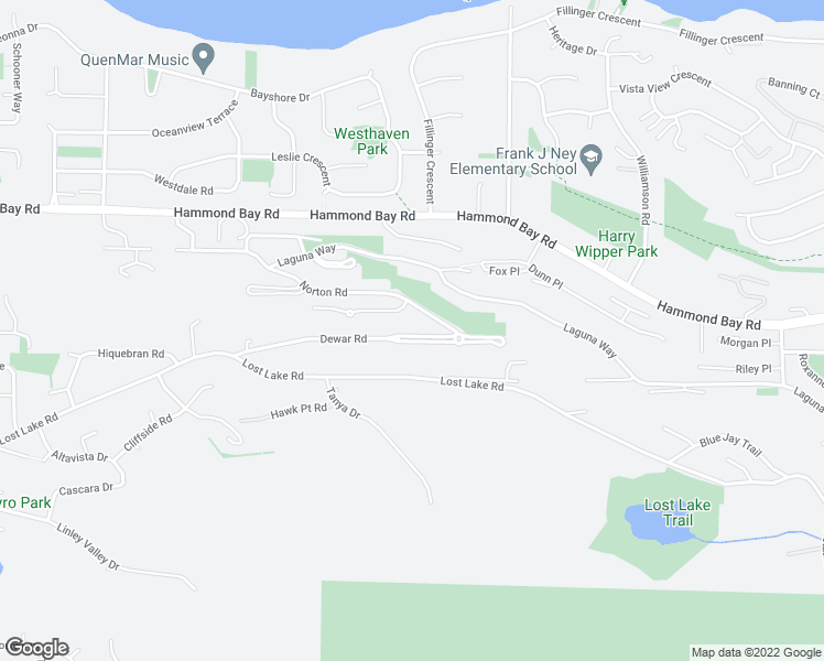 map of restaurants, bars, coffee shops, grocery stores, and more near 5288 Dewar Road in Nanaimo