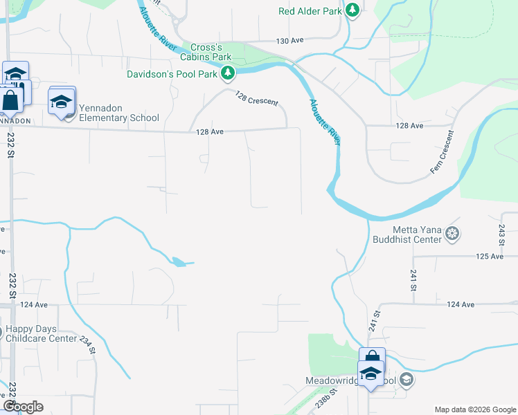 map of restaurants, bars, coffee shops, grocery stores, and more near 126 Avenue in Maple Ridge