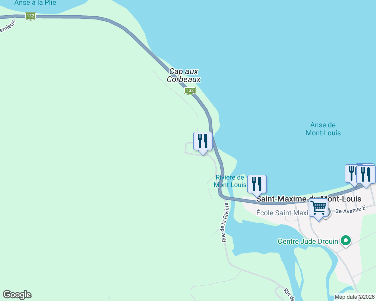 map of restaurants, bars, coffee shops, grocery stores, and more near 7 6e Rue Ouest in Mont-Louis