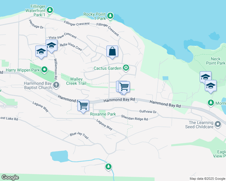 map of restaurants, bars, coffee shops, grocery stores, and more near 4858 Hartford Place in Nanaimo