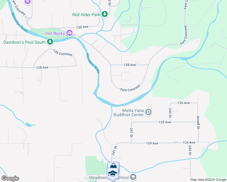 map of restaurants, bars, coffee shops, grocery stores, and more near 24024 Fern Crescent in Maple Ridge
