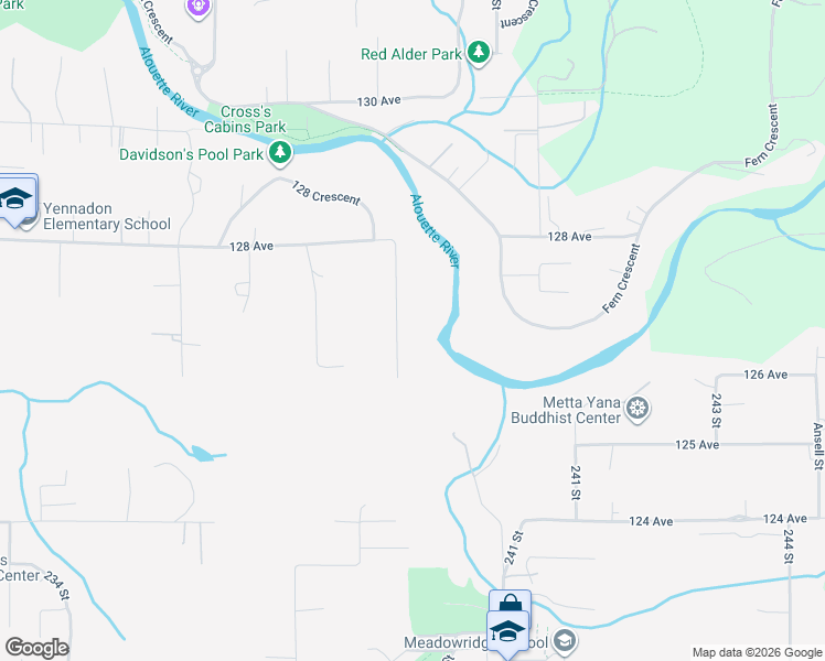 map of restaurants, bars, coffee shops, grocery stores, and more near 12720 239 Street in Maple Ridge