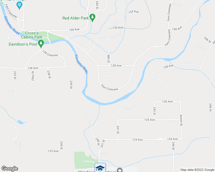 map of restaurants, bars, coffee shops, grocery stores, and more near 24043 Fern Crescent in Maple Ridge