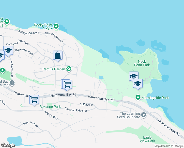 map of restaurants, bars, coffee shops, grocery stores, and more near 4695 McGuffie Road in Nanaimo
