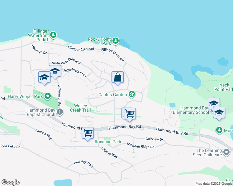 map of restaurants, bars, coffee shops, grocery stores, and more near 4796 Vista View Crescent in Nanaimo