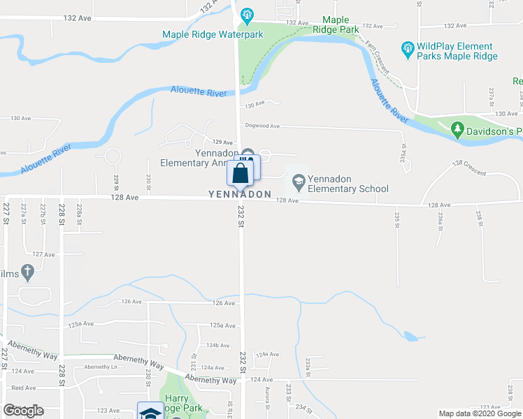 map of restaurants, bars, coffee shops, grocery stores, and more near 12764 232 Street in Maple Ridge