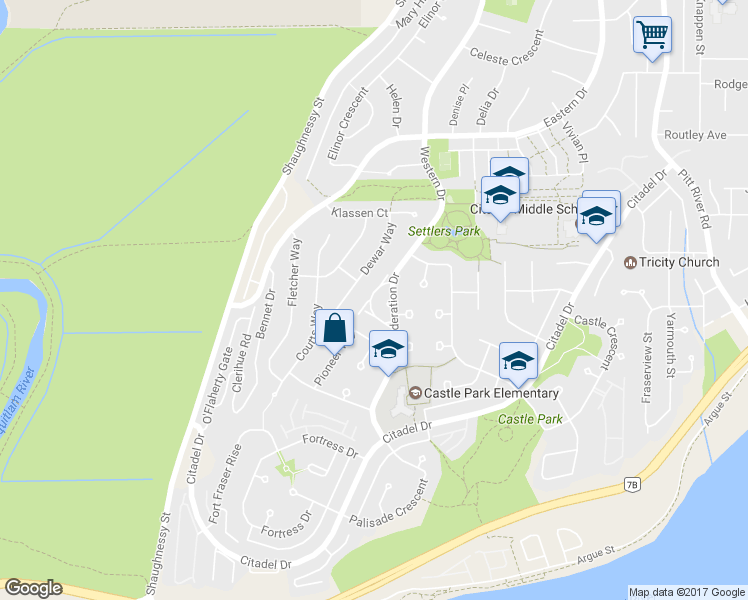map of restaurants, bars, coffee shops, grocery stores, and more near 1207 Confederation Drive in Port Coquitlam