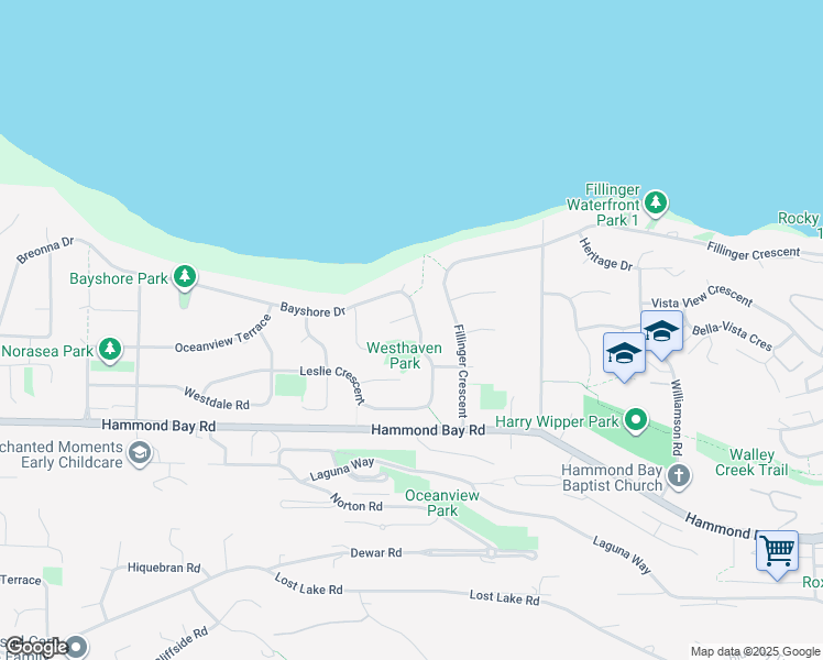 map of restaurants, bars, coffee shops, grocery stores, and more near 5335 Bayshore Drive in Nanaimo