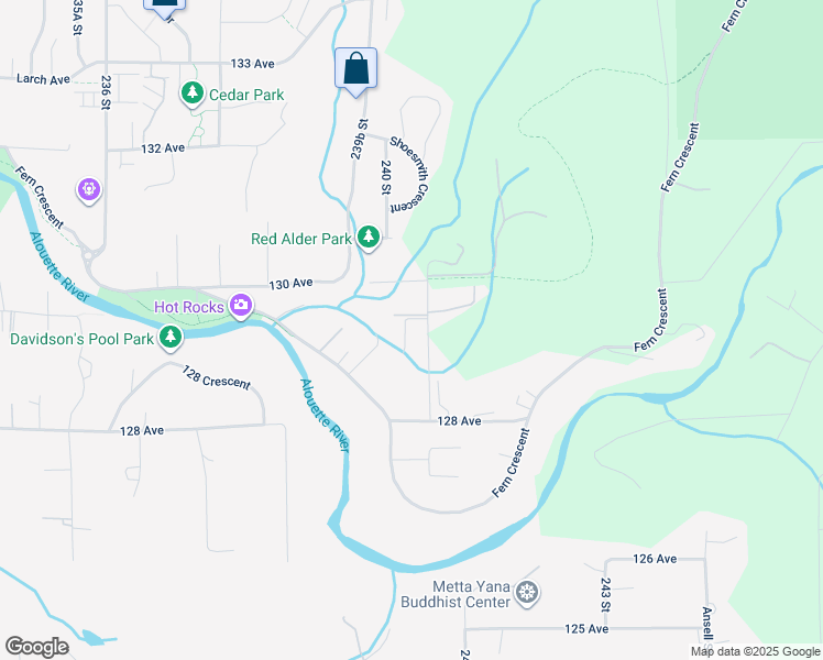 map of restaurants, bars, coffee shops, grocery stores, and more near 12924 240A Street in Maple Ridge